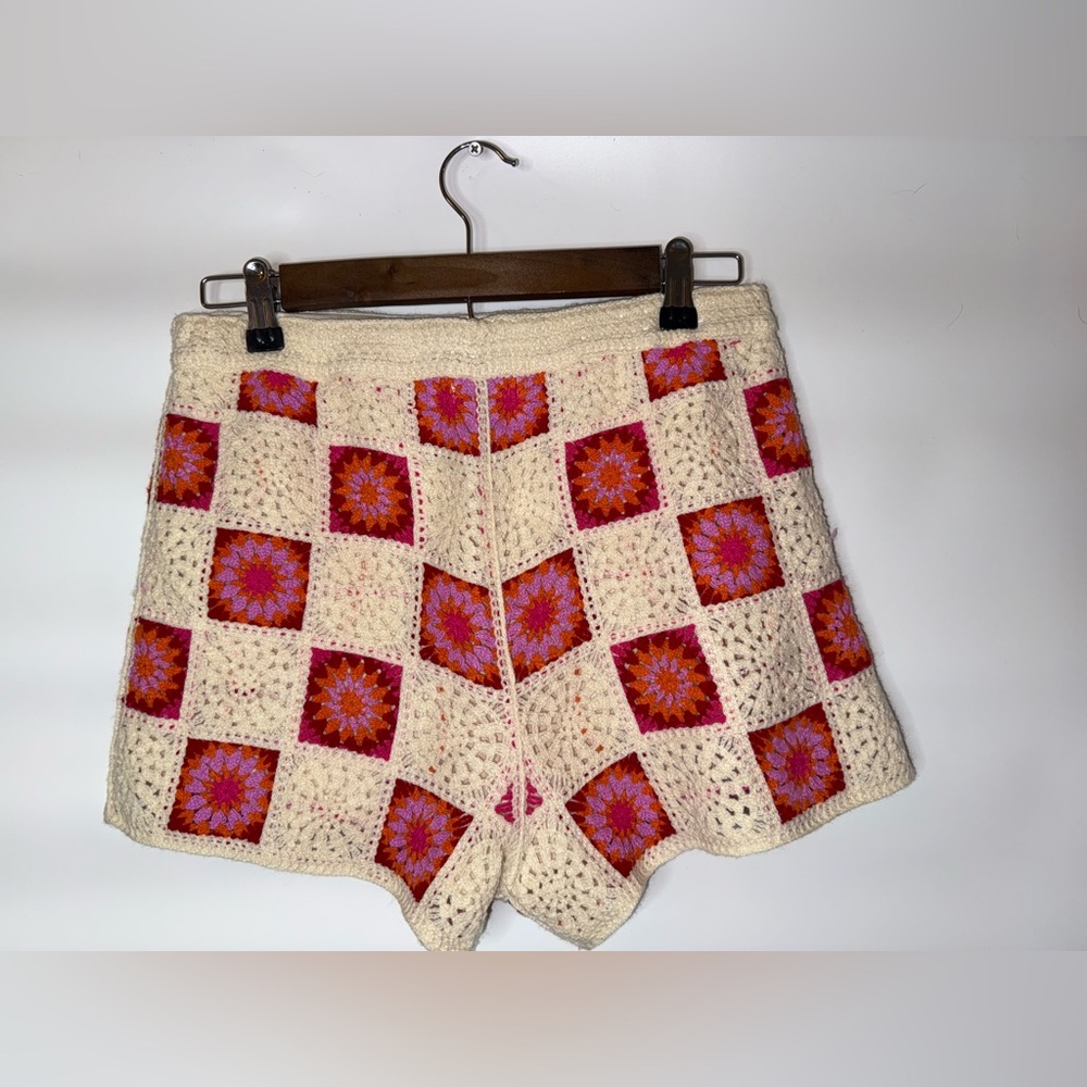 Chelsea & Violet Crochet Granny Square Shorts | Boho Festival | Retro Patchwork - Picture 6 of 8